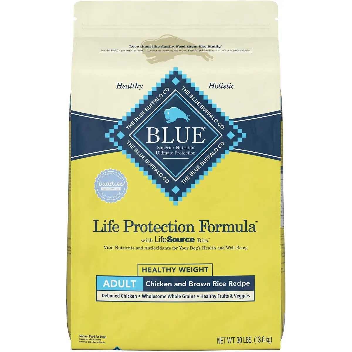 Blue Buffalo Dry Dog Food Life Protection Formula Adult Healthy Weight Chicken &amp; Brown Rice Recipe