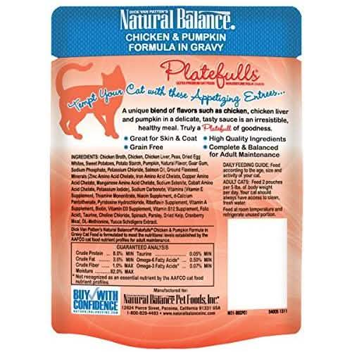 Natural Balance Chicken and Pumpkin Flavor Gravy Cat Food, 3oz