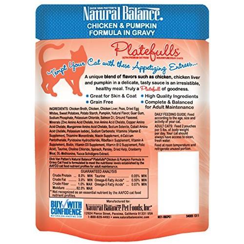 Natural Balance Chicken and Pumpkin Flavor Gravy Cat Food, 3oz