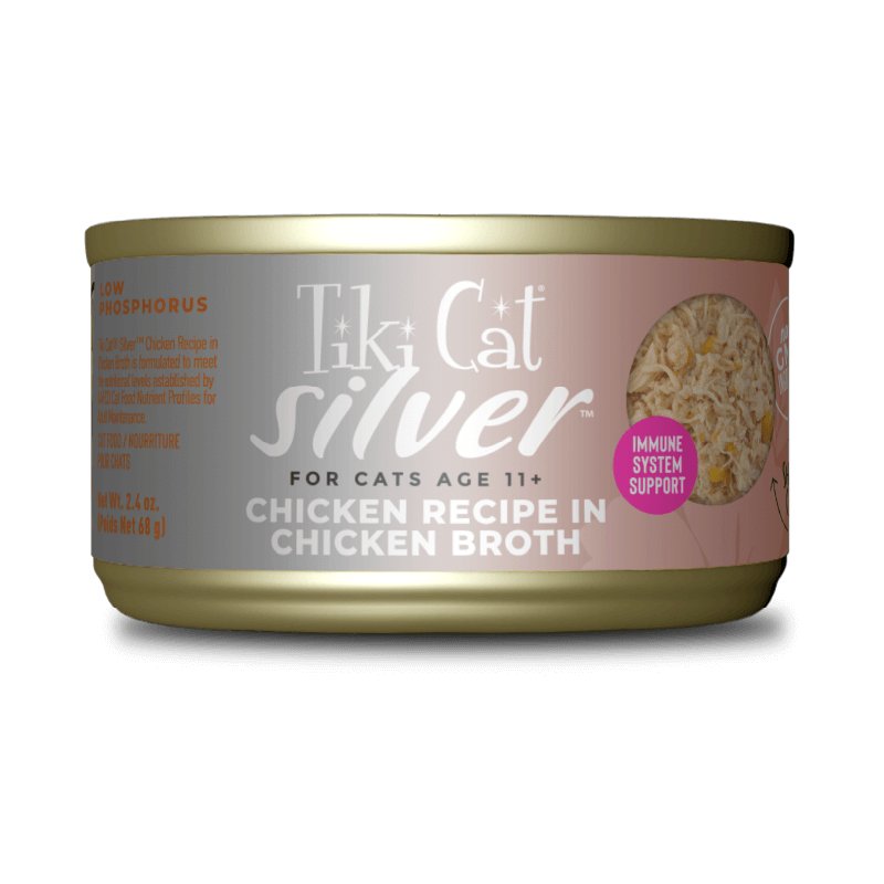 Tiki Cat Silver Chicken Recipe in Chicken Broth Cat Food for Cats Age 11+