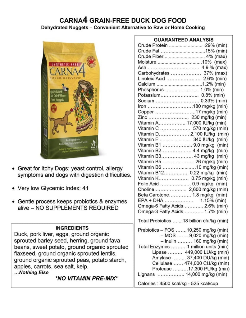 Carna4 Dry Dog Food Duck Formula