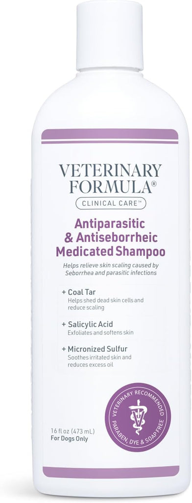 Veterinary Formula Antiparasitic & Antiseborrheic Medicated Shampoo for Dogs