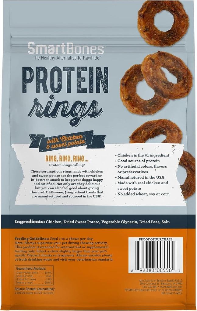 SmartBones Dog Treat Protein Rings with Real Chicken & Sweet Potato