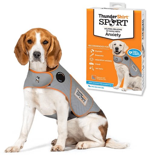 ThunderShirt Sport Anxiety Vest Platinum with Tangerine Trim