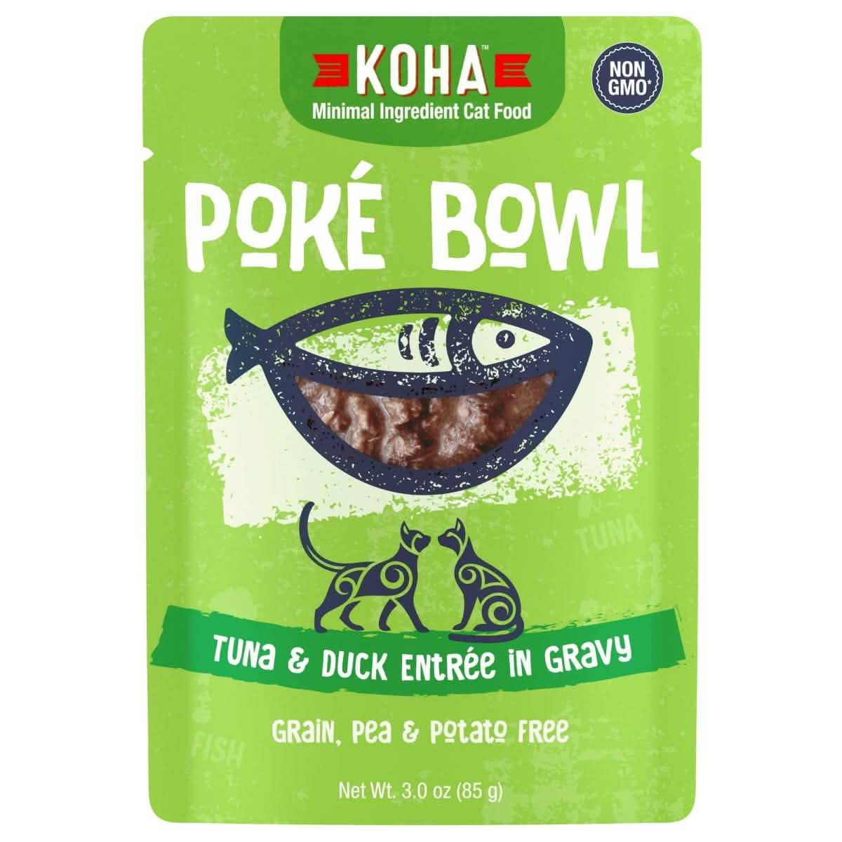 Koha Wet Cat Food Poké Bowl Tuna & Duck Entrée in Gravy