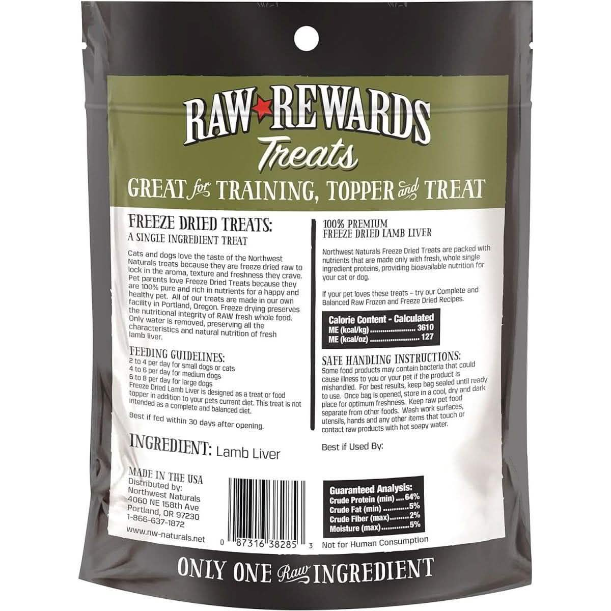 Raw Rewards Dog & Cat Treat Freeze Dried Lamb Liver