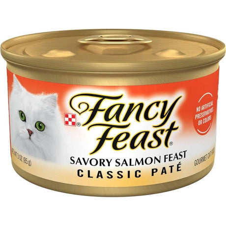 Fancy Feast Wet Cat Food Classic Paté Savory Salmon Feast