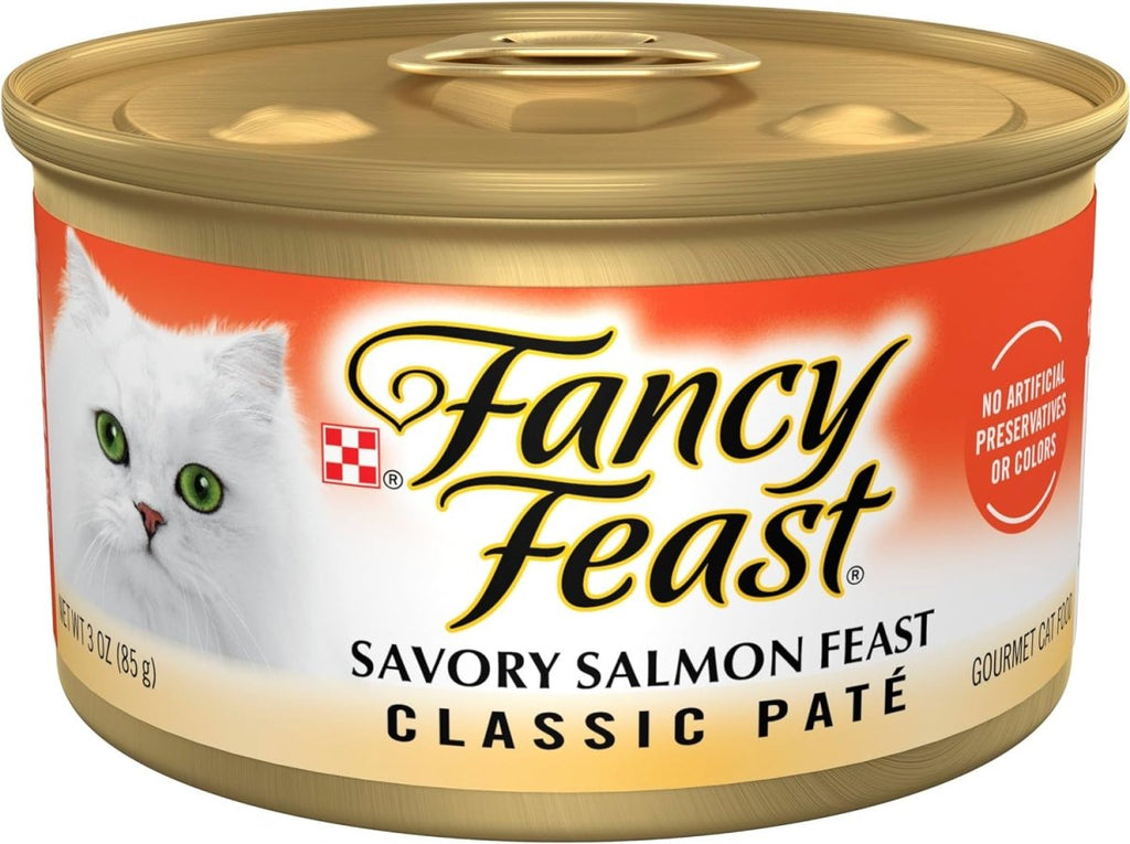 Fancy Feast Wet Cat Food Classic Paté Savory Salmon Feast