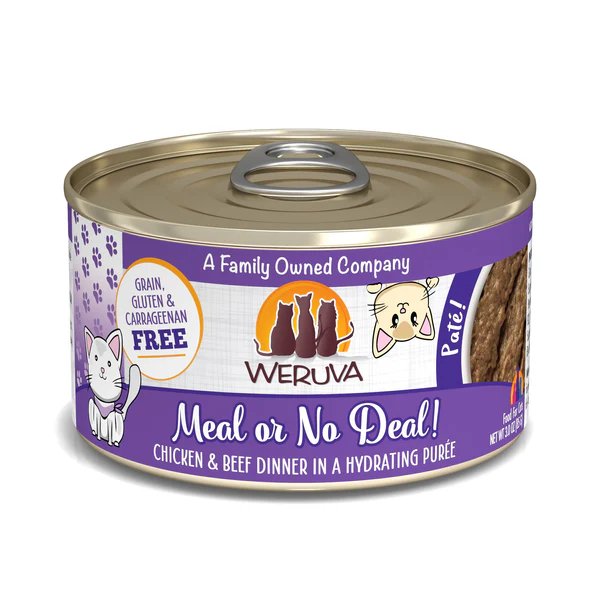 Weruva Wet Cat Food Paté Meal or No Deal! Chicken & Beef in a Hydrating Purée