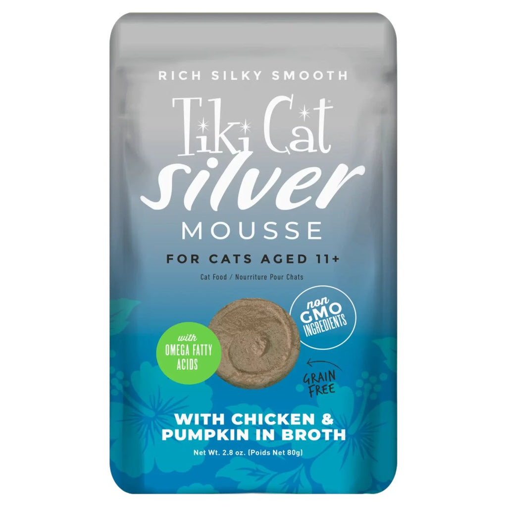 Tiki Cat Silver Mousse with Chicken & Pumpkin in Broth for Cats Aged 11+