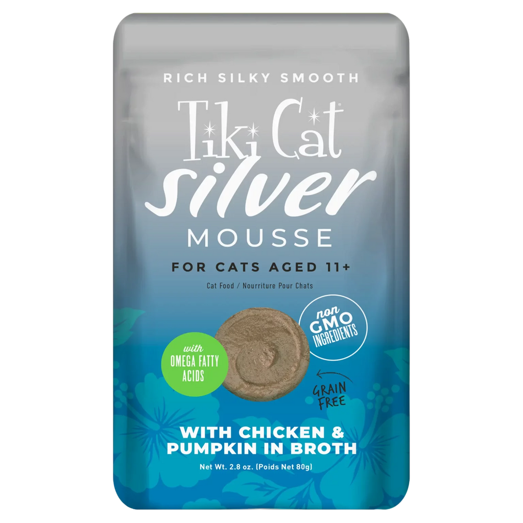 Tiki Cat Silver Mousse with Chicken & Pumpkin in Broth for Cats Aged 11+