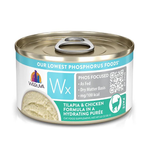 Weruva Wet Cat Food Wx Phos Focused Paté Tilapia & Chicken Formula in a Hydrating Purée