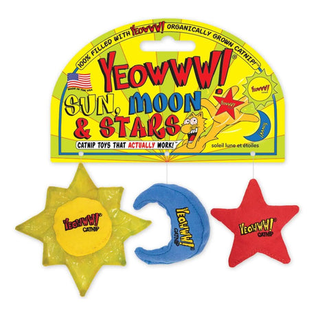 Yeowww! Catnip Cat Toy Sun, Moon & Stars (3 Pack)