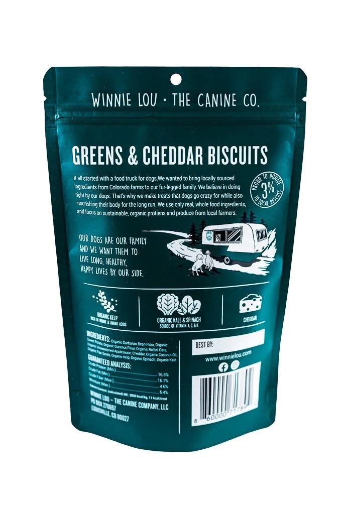 Winnie Lou Dog Treat Greens & Cheddar Pretzels