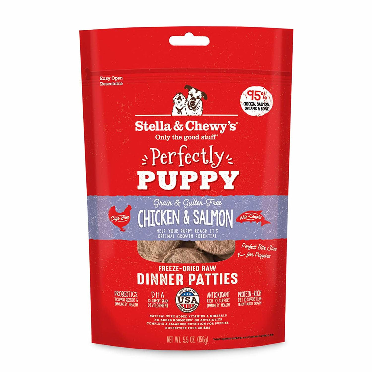 Stella & Chewy's D FD Patties Perfectly Puppy Chicken/Salmon 5.5oz