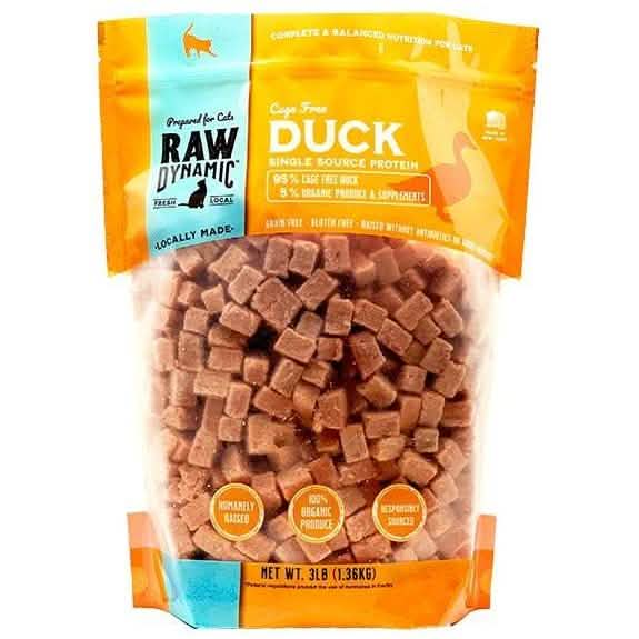 Raw Dynamic Raw Frozen Cat Food Cage Free Duck Formula