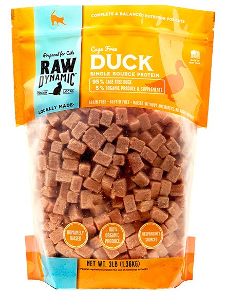 Raw Dynamic Raw Frozen Cat Food Cage Free Duck Formula