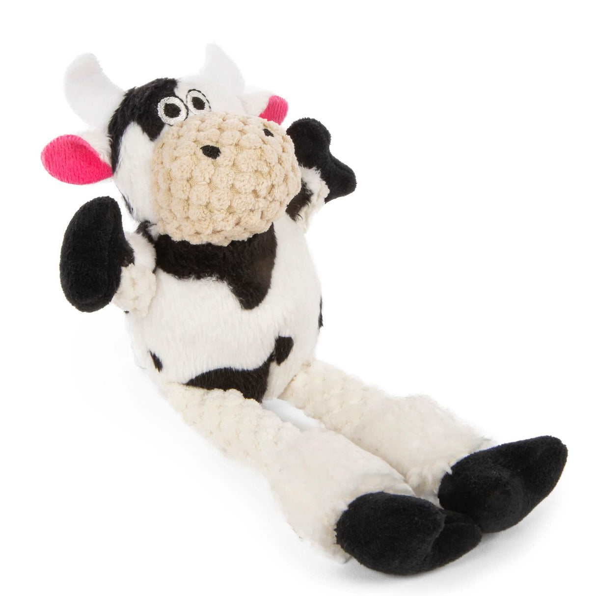 goDog Standard Size Checkers Skinny Cow Mini Plush Dog Toy