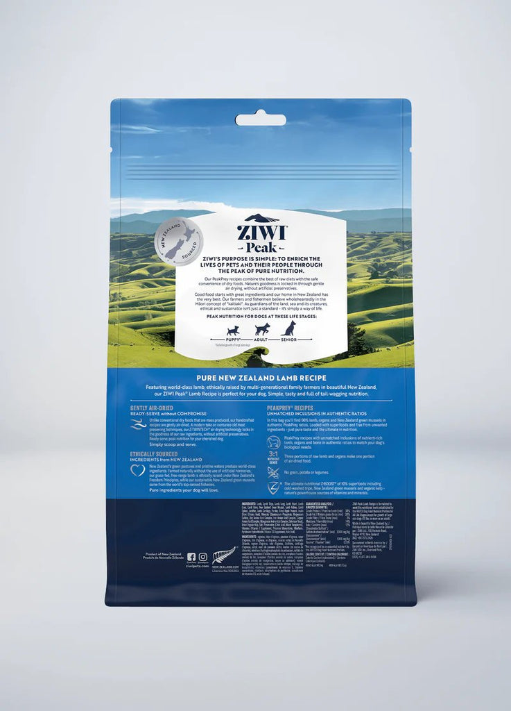 Ziwi Peak Dry Dog Food Air Dried Lamb Recipe