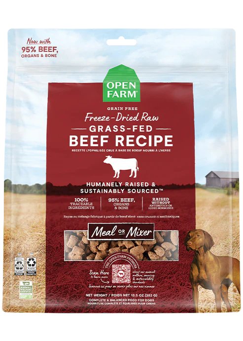 Open Farm Freeze-Dried Raw Dog Food Grass Fed Beef Recipe