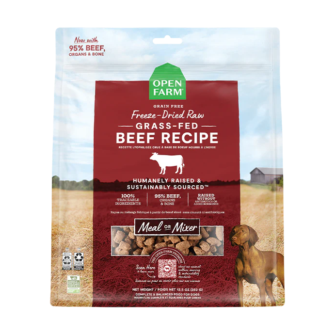 Open Farm Freeze-Dried Raw Dog Food Grass Fed Beef Recipe