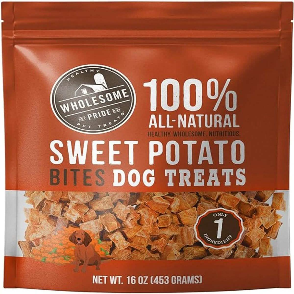 Wholesome Pride Dog Treat 100% All-Natural Sweet Potato Bites