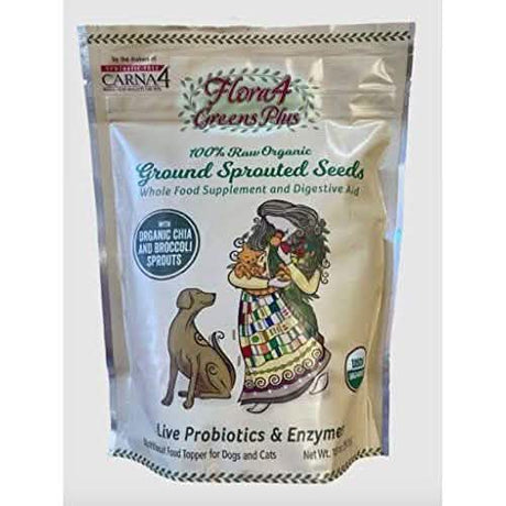 Carna4 Flora4 Greens Plus Sprouted Seeds Topper, 18oz Size for Cats and Dogs