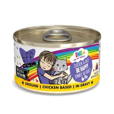 B.F.F. OMG Cat Weruva BFF OMG! Be Happy Chicken & Beef in Gravy 2.8oz