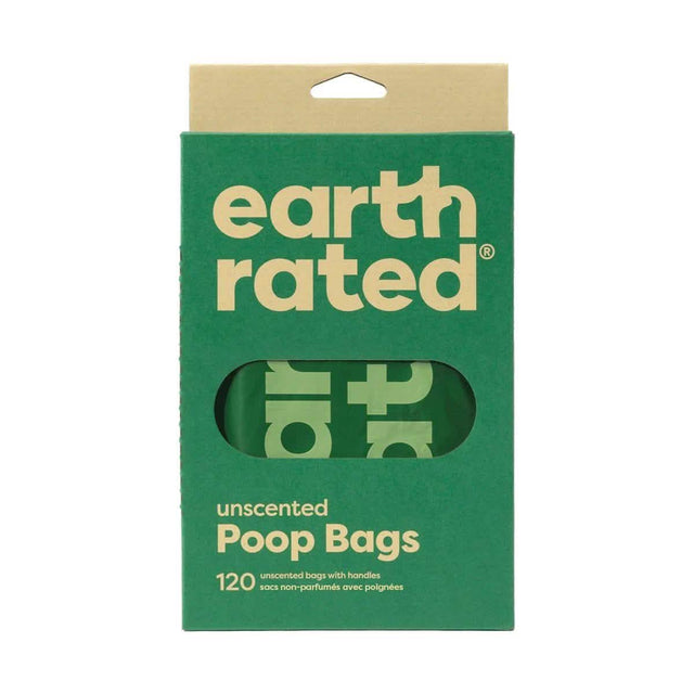 Earth Rated Unscented Poop Bags with Handles (120 Bags)