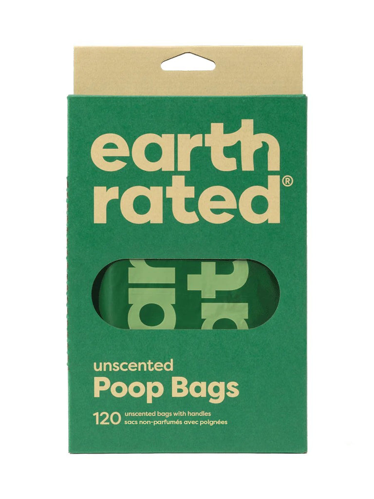 Earth Rated Unscented Poop Bags with Handles (120 Bags)