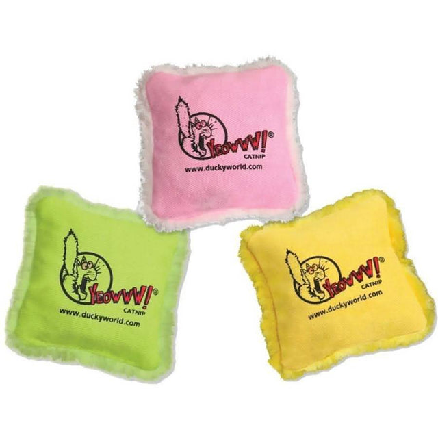 Yeowww! Catnip Pink Pillow for Cats, 2.5 Size, 7in Pack