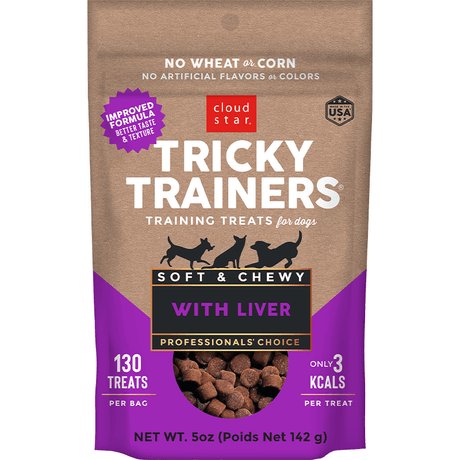 Cloud Star Dog Treat Tricky Trainers Soft & Chewy with Chicken Liver