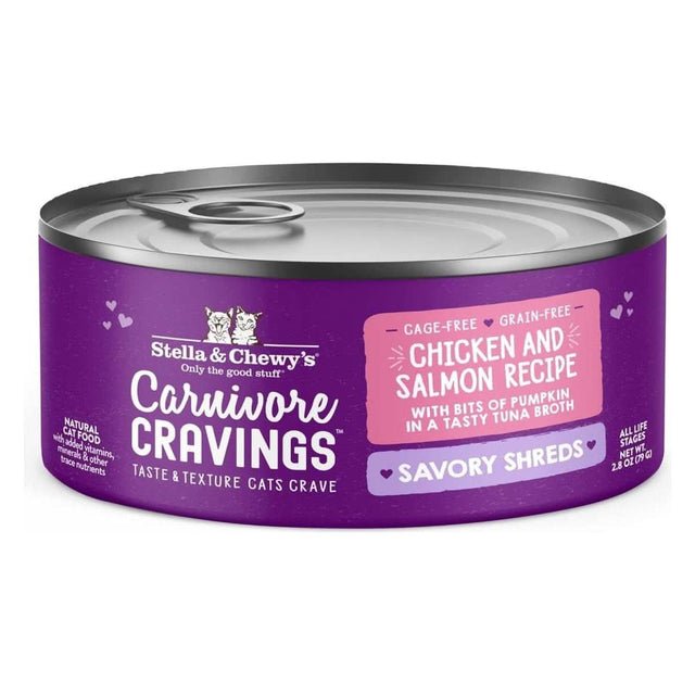 Stella & Chewy's Wet Cat Food Carnivore Cravings Savory Shreds Chicken and Salmon Recipe