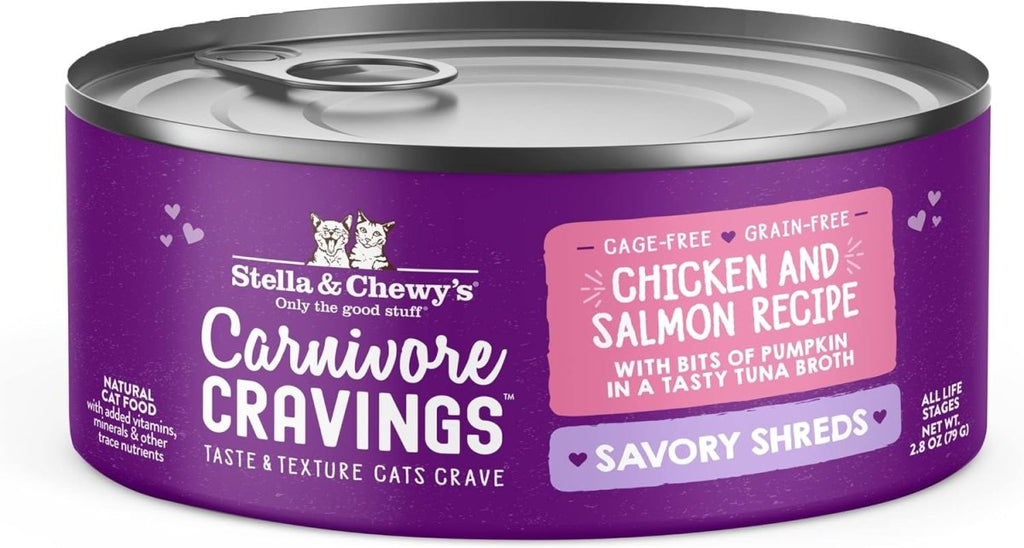 Stella & Chewy's Wet Cat Food Carnivore Cravings Savory Shreds Chicken and Salmon Recipe