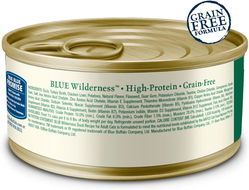 Blue Buffalo Wet Cat Food Wilderness Duck Recipe for Adult Cats