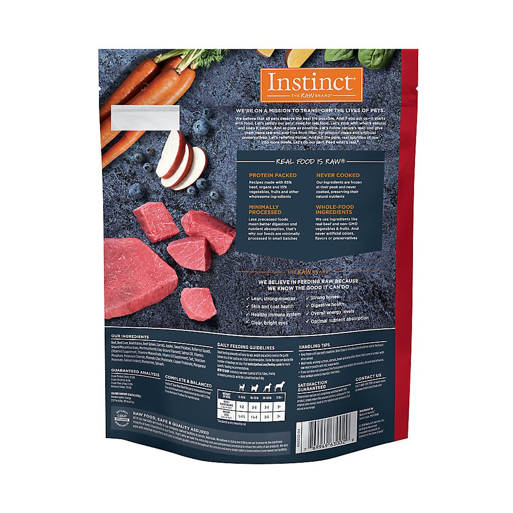 Instinct Raw Frozen Dog Food Beef Bites