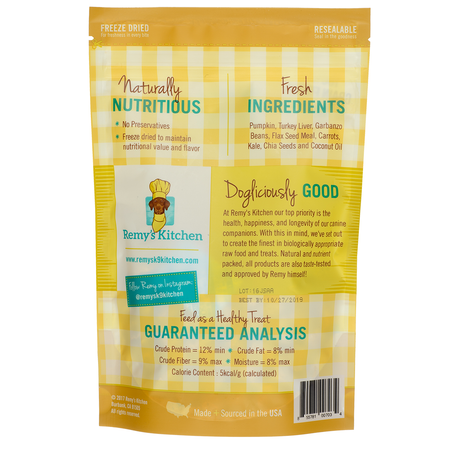 Remy's Kitchen Dog Treat Superfood Snacks Pumpkin + Kale Flavor