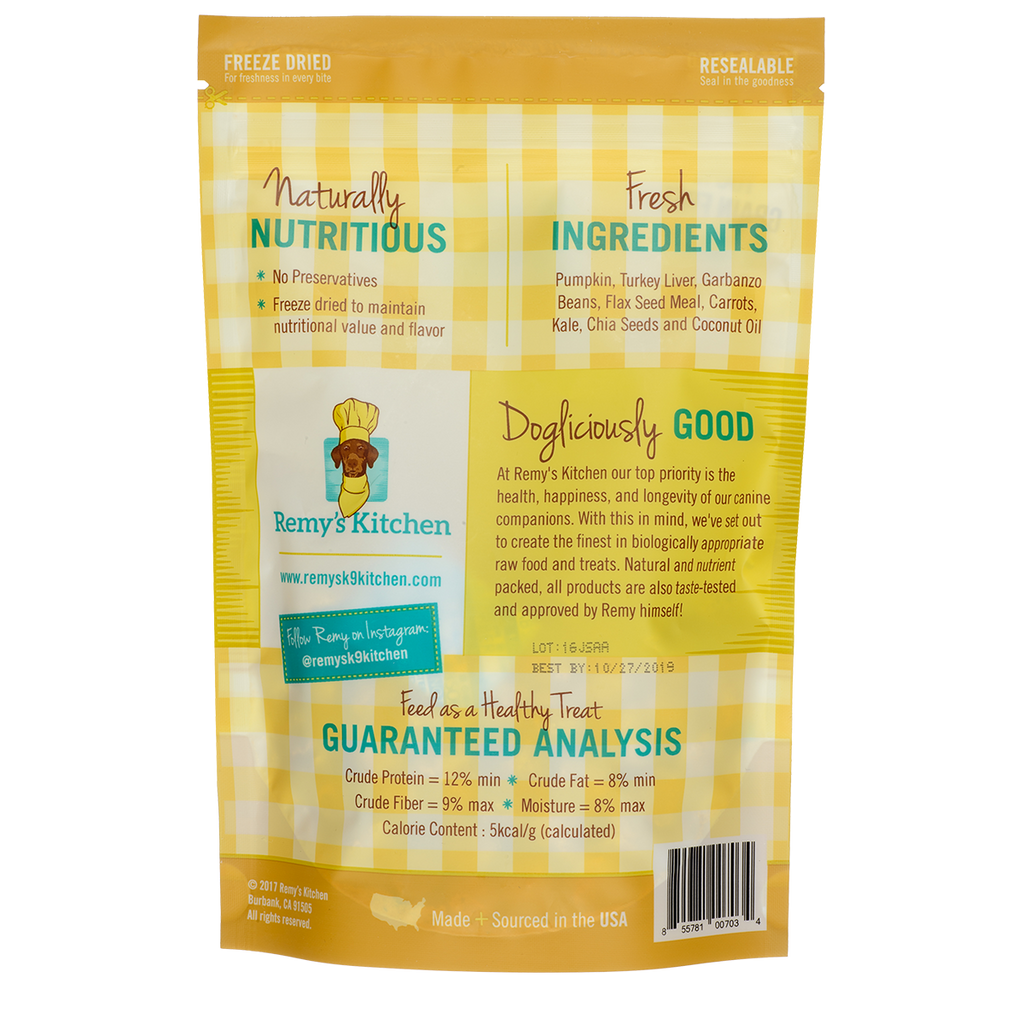 Remy's Kitchen Dog Treat Superfood Snacks Pumpkin + Kale Flavor