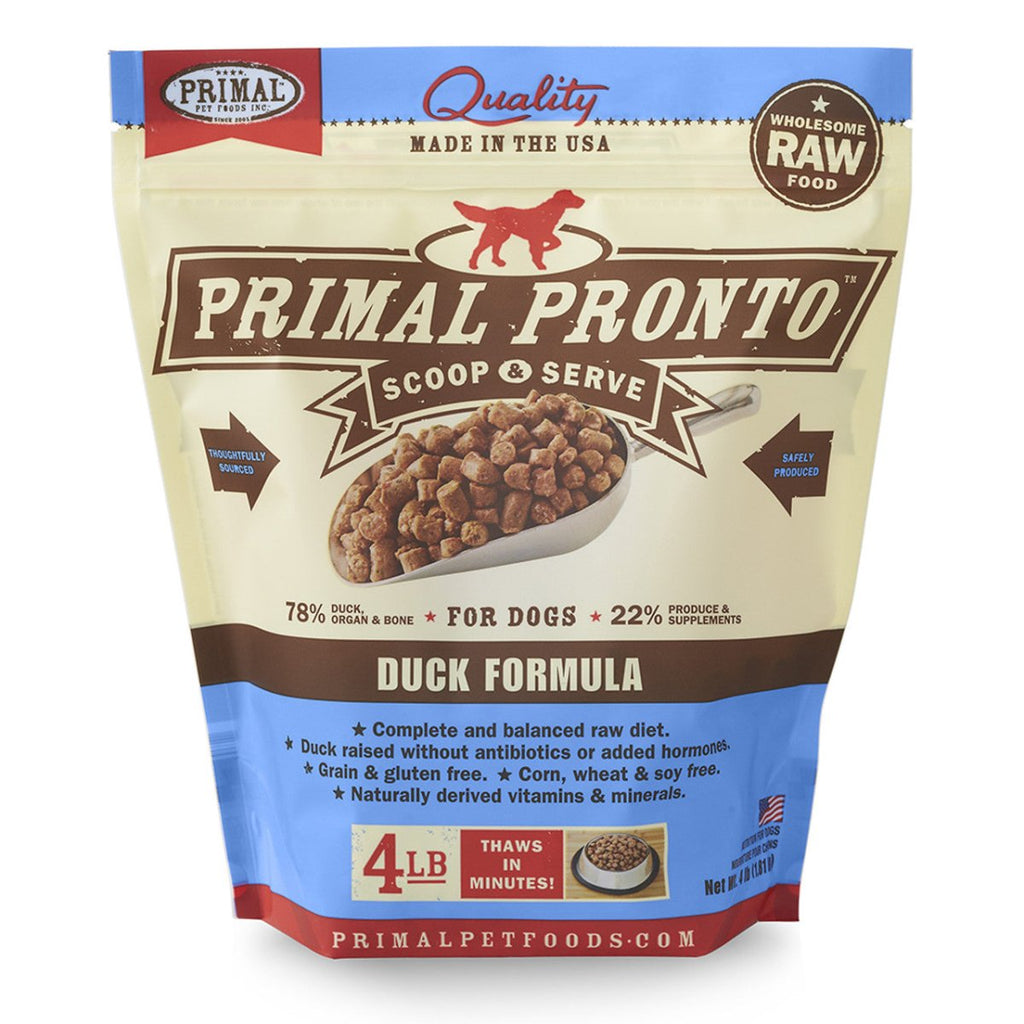 Primal Raw Frozen Dog Food Pronto Duck Formula