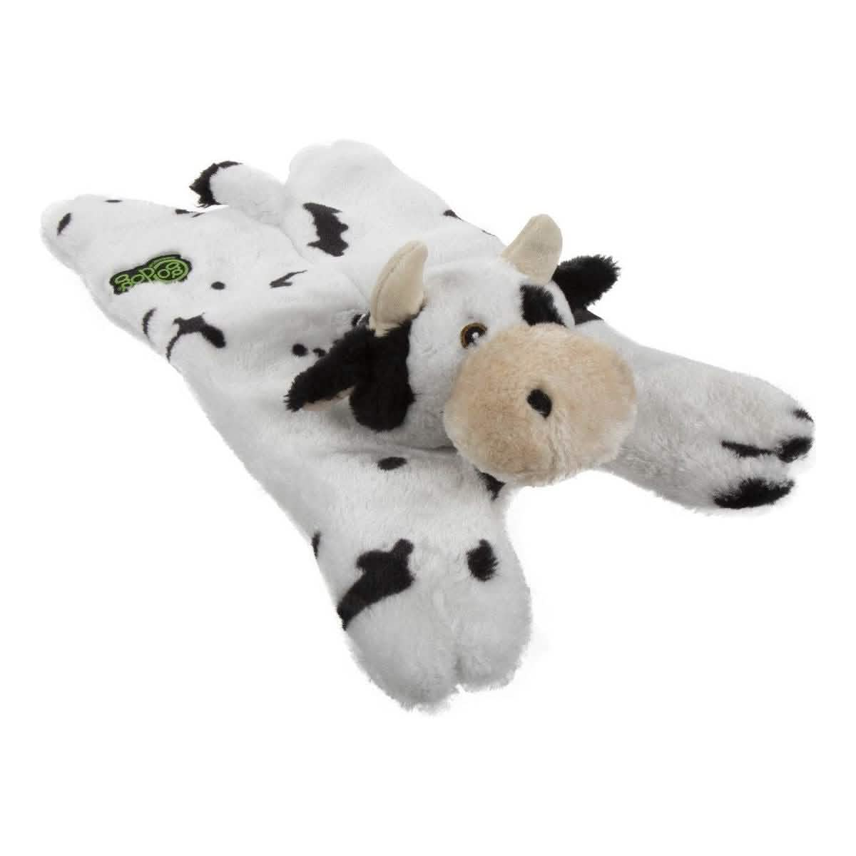 GoDog Dog Toy Barnyard Buddies Flattie Cow