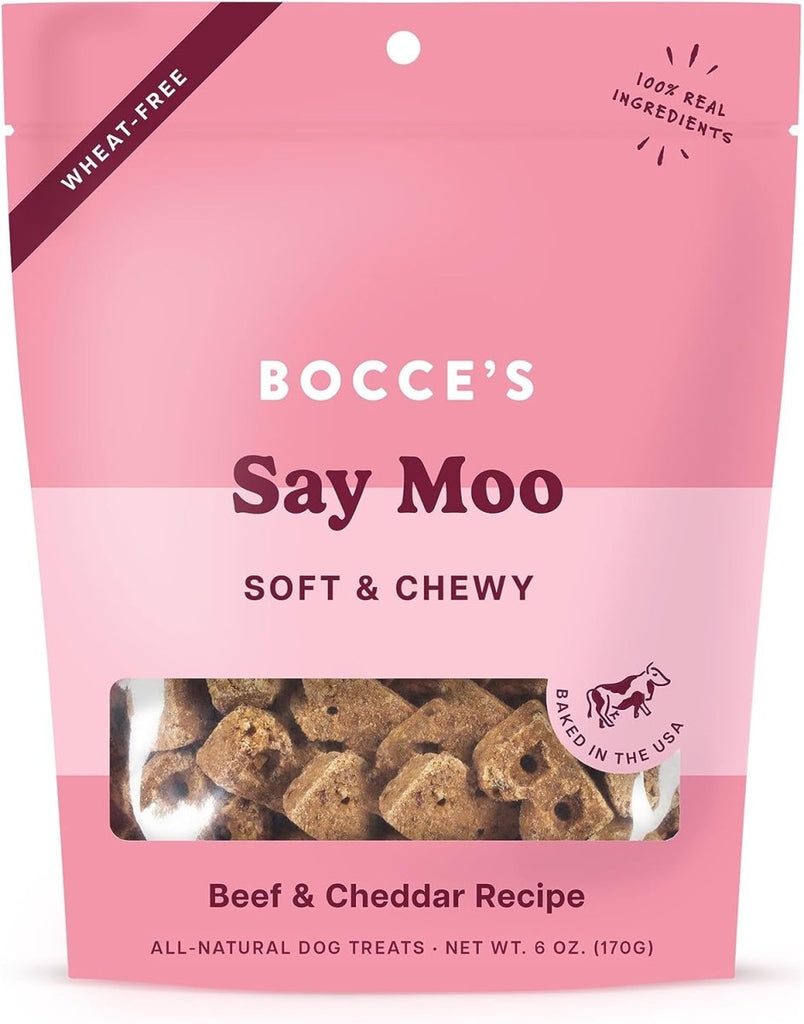 Bocce's Dog Treat Soft & Chewy Say Moo Beef & Cheddar Recipe