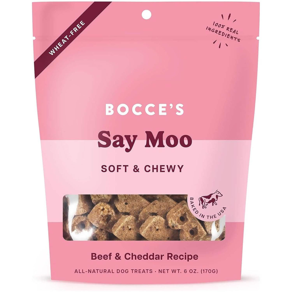 Bocce's Dog Treat Soft & Chewy Say Moo Beef & Cheddar Recipe