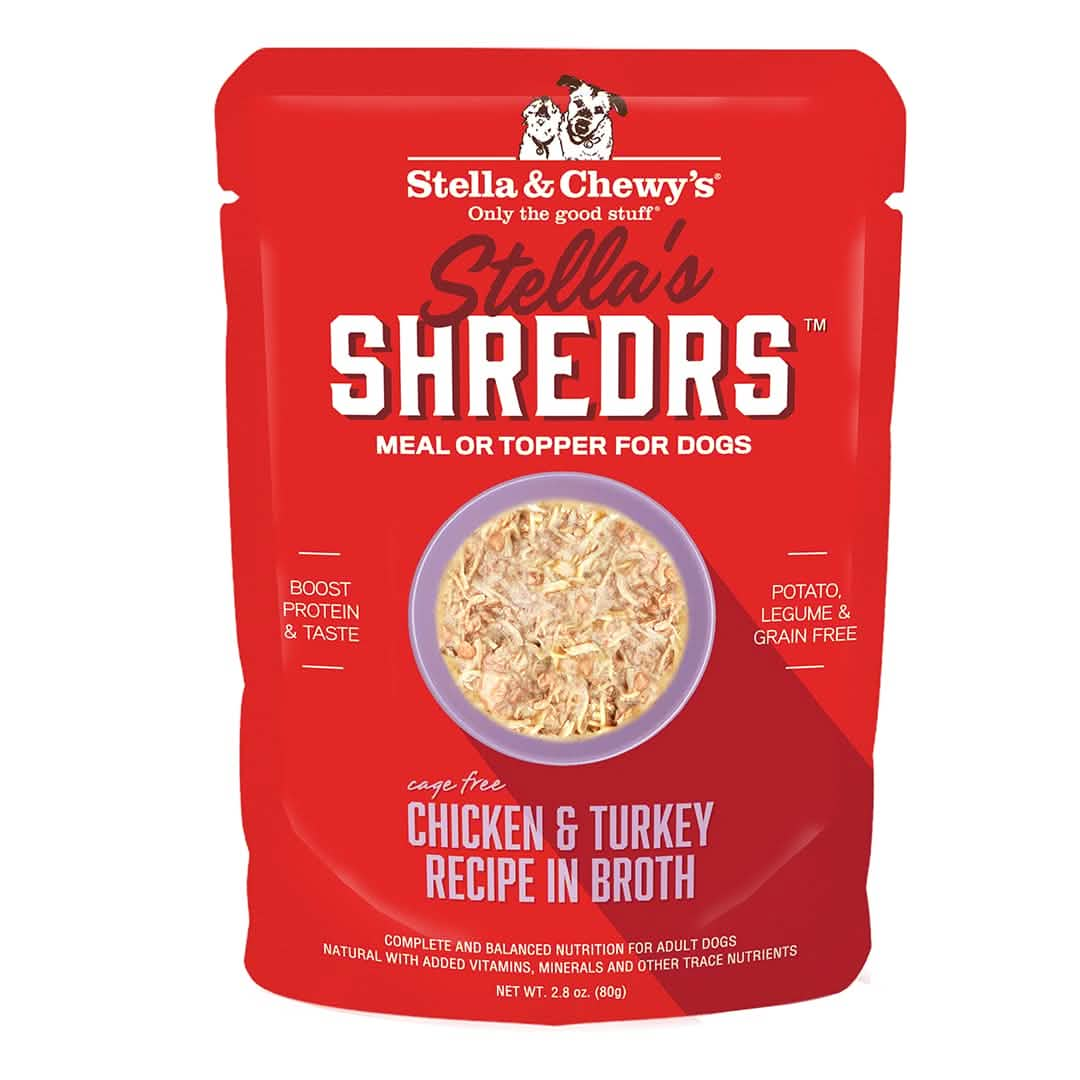 Stella & Chewy's Wet Dog Food Stella's Shredrs Chicken & Turkey Recipe in Broth