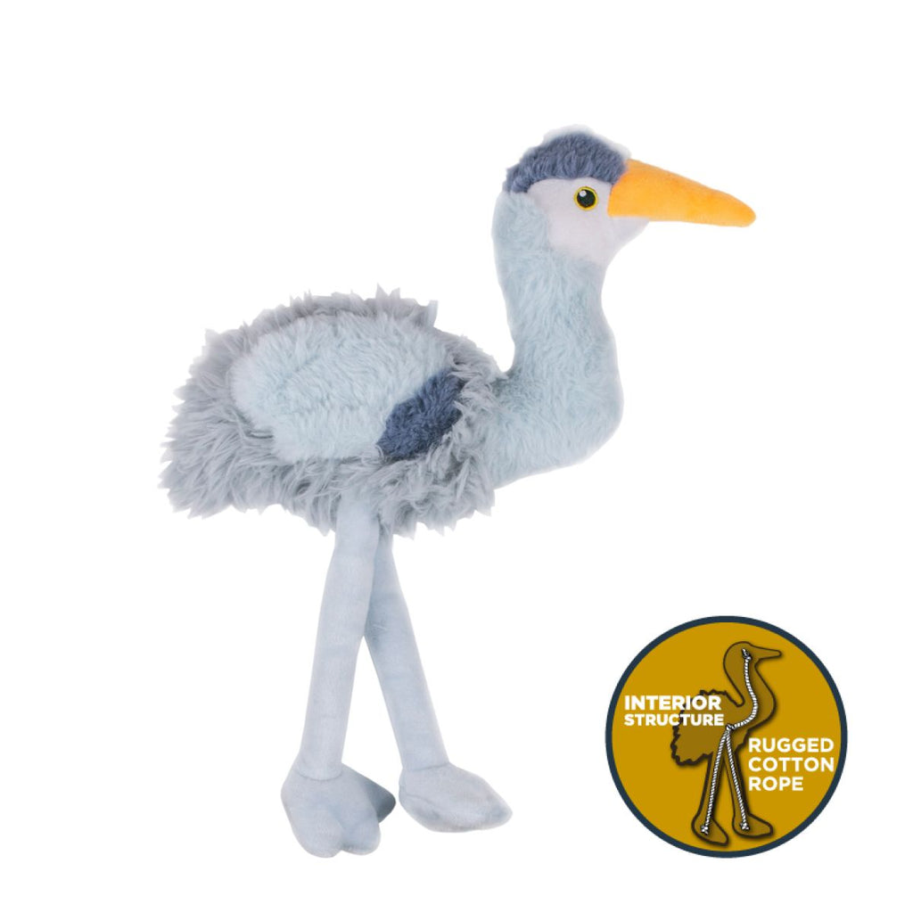 Tall Tails Dog Toy Plush Heron with Rope