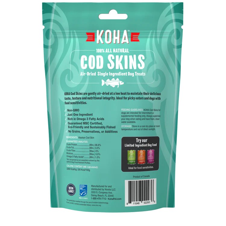 Koha Dog Treat Air Dried Cod Skins