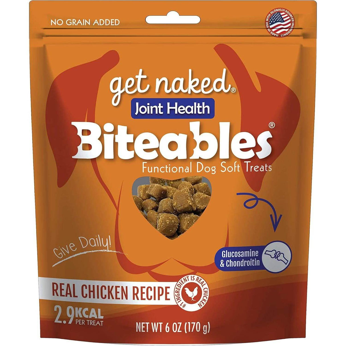 Get Naked Dog Treat Joint Health Biteables Real Chicken Recipe