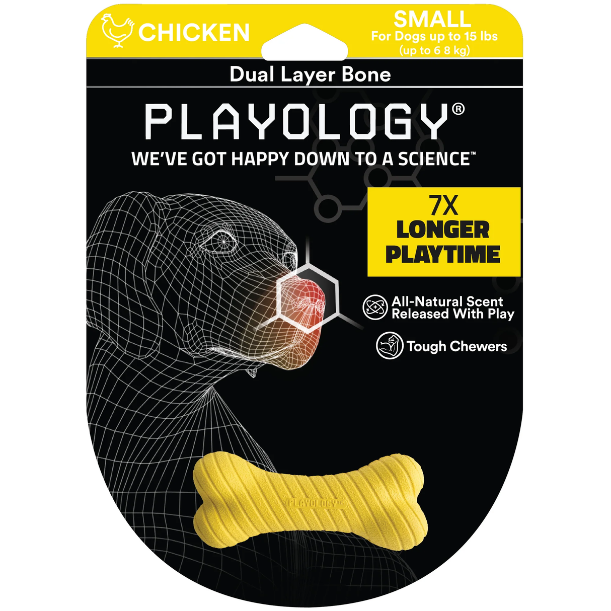 Playology Dog Toy Dual Layer Bone - Chicken Scent