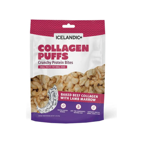 Icelandic Dog Treat Collagen Puffs Baked Beef Collagen with Lamb Marrow