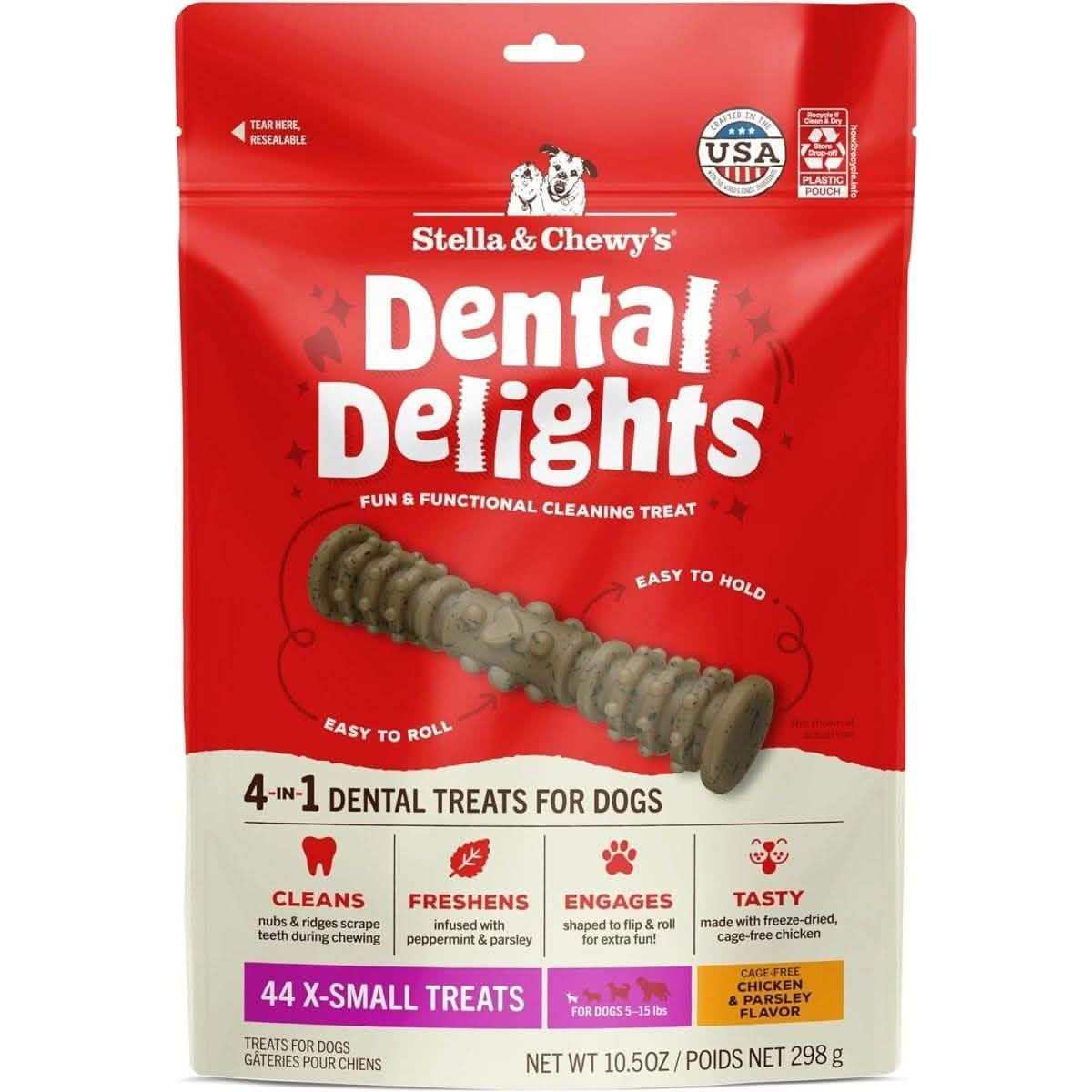 Stella & Chewy's Dog Treat Dental Delights Chicken & Parsley Flavor X-Small 44 count