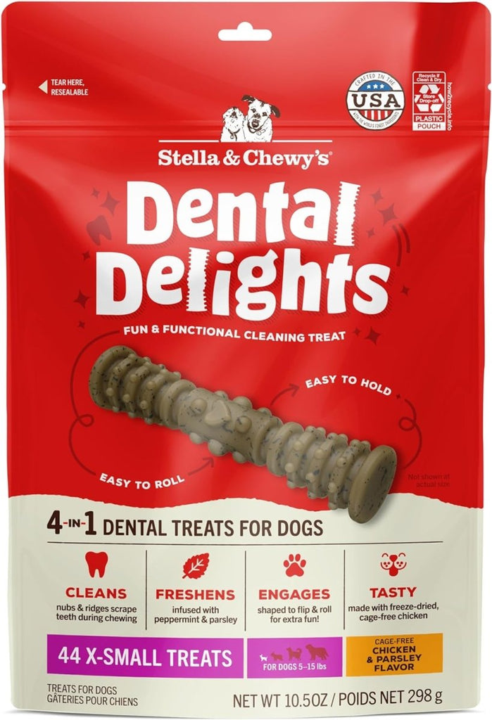 Stella & Chewy's Dog Treat Dental Delights Chicken & Parsley Flavor X-Small 44 count